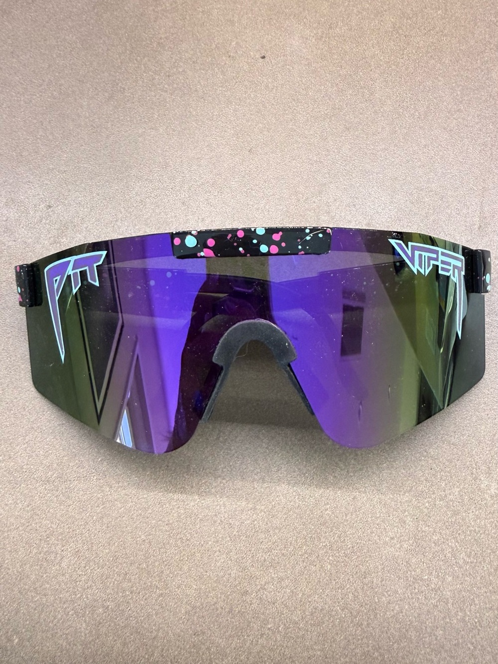 Pit Viper Women's Purple Mirrored Shield Sunglasses